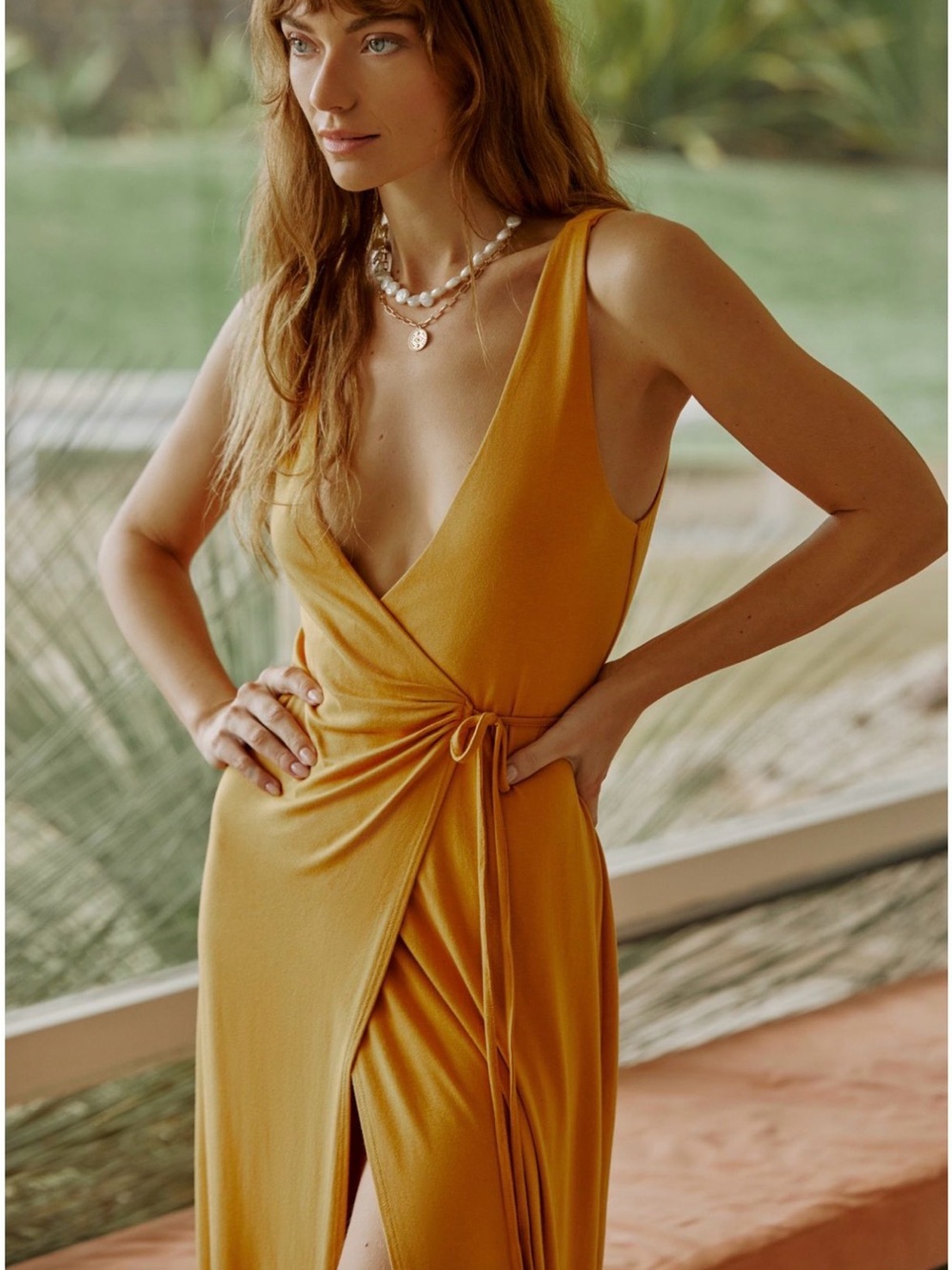 ANTHROPOLOGIE V-neck wrap cover up dress